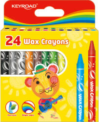  Zsírkréta készlet 8x90mm 24 db/bliszter Keyroad Wax Crayon vegyes színek (KR971558)