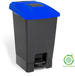 PLANET Szelektív hulladékgyűjtő konténer, műanyag, pedálos, antracit/kék, 100L (ALUP229K)