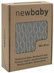 NEW BABY Bambusz kötött takaró New Baby mintával 100x80 cm grey - babyboxstore