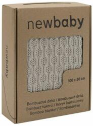 NEW BABY Bambusz kötött takaró New Baby mintával 100x80 cm light grey - babyboxstore