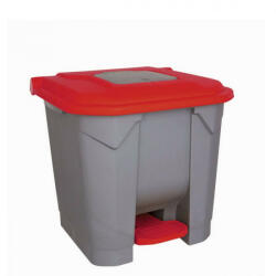 PLANET Szelektív hulladékgyűjtő konténer, műanyag, pedálos, piros, 30L (ALUP206P)