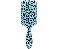 Global Fashion Perie pentru păr, dreptunghiulară, imprimeu leopard, turcoaz