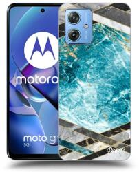 Picasee Husă neagră din silicon pentru Motorola Moto G54 5G - Blue geometry