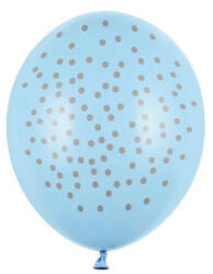 Partydeco Mintás lufi 11" 28cm Kék pöttyös (LUFI409816)