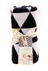 Bizzi Growin Paturica tricotata din bumbac triunghiuri alb si negru