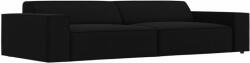 Micadoni Fekete bársony háromszemélyes kanapé MICADONI Jodie 204 cm (MIC_3S_51_F1_JODIE7)
