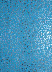  Hârtie decorativă albastru deschis - dantelă argintie 18x25 5buc