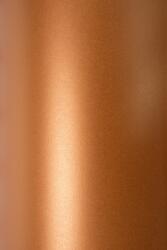 Fedrigoni Hârtie decorativă colorată metalizată Sirio Pearl 300g Copperplate maro buc. 10A4