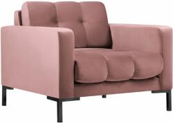 MICADONI Mamaia rózsaszín bársony fotel fekete talppal (MICARM51F1MAMA4)