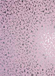Hârtie decorativă roz - dantelă argint 56x76 1 buc