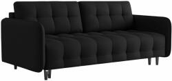 Micadoni Fekete szövet háromszemélyes kanapéágy MICADONI SCALETA 219 cm fekete talppal (MIC3SFA3SCAL10)