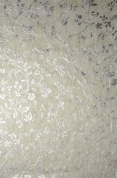 Hârtie decorativă căptuțeală ecru - flori argintii 19x26 5buc