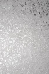 Hârtie decorativă căptuțeală alb - flori argintii 58x90 1 buc