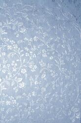 Hârtie decorativă căptuțeală albastru - flori argintii 58x90 1 buc