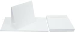  Set de hârtie simplă decorativă Lessebo 240g alb cu pliere + plicuri pătrate K4 Lessebo alb buc. 25
