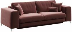 Devichy Rothe rózsaszín bársony háromszemélyes kanapéágy 256 cm (DEVICHY-ROTHE-39A-3)