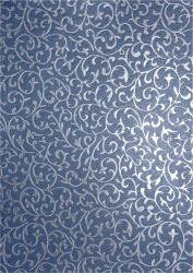 Hârtie decorativă metalizată albastru marine - dantelă argintie 18x25 5 buc
