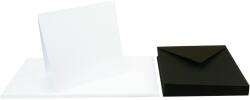 Set de hârtie ecologică simplă decorativă Arena 250g alb cu pliere + plicuri pătrate K4 Nero negru buc. 25