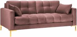 Micadoni Mamaia rózsaszín bársony háromszemélyes kanapé 177 cm, arany alappal (MIC3SE1MAMAIA104)