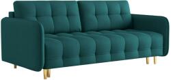 Micadoni Kék szövet háromszemélyes kanapéágy MICADONI SCALETA 219 cm, arany alappal (MIC3SFA1SCAL4)