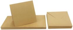  Set de hârtie ecologică simplă decorativă Kraft EKO 300g maro cu pliere + plicuri pătrate K4 EKO Kraft buc. 25