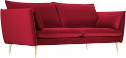 Micadoni Piros bársony háromszemélyes kanapé MICADONI AGATE 183 cm, arany alappal (MIC3SF1AGATE9)