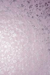 Hârtie decorativă căptuțeală roz deschis - flori argintii 58x90 1 buc