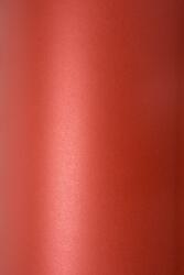 Fedrigoni Hârtie decorativă colorată metalizată Sirio Pearl 300g Red Fever roșu buc. 10A4