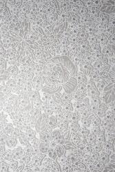 Hârtie decorativă căptuțeală alb - flori cu pietre 58x90 1 buc
