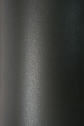 Fedrigoni Hârtie decorativă colorată metalizată Sirio Pearl 125g Coal Mine negru buc. 10A4