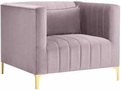 MICADONI ANNITE világos rózsaszín bársony fotel arany alappal (MICARMB12ANNITE4)