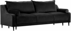 Micadoni Fekete bársony háromszemélyes kanapéágy MICADONI RUTILE 215 cm (MIC3SA3RUTILE4)