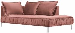 MICADONI Rózsaszín bársony fotel MICADONI JARDANITE 213 cm, jobb (MICCHRJARDAN10)