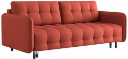 Micadoni Piros szövet háromszemélyes kanapéágy MICADONI SCALETA 219 cm fekete talppal (MIC3SFA3SCAL2)