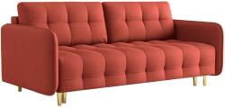 Micadoni Piros szövet háromszemélyes kanapéágy MICADONI SCALETA 219 cm, arany alappal (MIC3SFA1SCAL2)