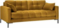 Micadoni Sárga bársony négyszemélyes kanapé MICADONI MAMAIA 217 cm (MIC_3S_F1_MAMAIA5)