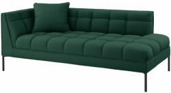 MICADONI Zöld szövet fotel MICADONI Karoo 185 cm fekete talppal, jobb (MIC_CHR_78_F2_KAROO2)