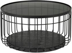 White Label Fekete üveg kerek dohányzóasztal WLL Lance 60 cm (2300283)