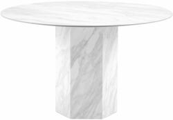 MICADONI Fehér márvány étkezőasztal Micadoni Sahara 120 cm (MIC120SAHARA3)