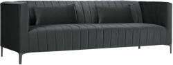 Micadoni Sötétszürke bársony háromszemélyes kanapé MICADONI ANNITE 220 cm fekete talppal (MIC3SB22ANNITE9)