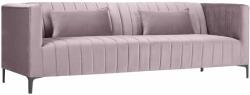 Micadoni Világos rózsaszín bársony háromszemélyes kanapé MICADONI ANNITE 220 cm fekete talppal (MIC3SB22ANNITE12)