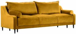 Micadoni Sárga bársony háromszemélyes kanapéágy MICADONI RUTILE 215 cm (MIC3SA3RUTILE10)