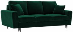 Micadoni MOGHAN sötétzöld bársony kanapéágy 235 cm (MIC3SFA3MOGHAN6)