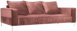 Micadoni Rózsaszín bársony háromszemélyes kanapé MICADONI JARDANITE 216 cm (MIC3SJARDAN10)