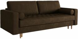 Micadoni Sötétbarna bőr háromszemélyes kanapéágy MICADONI Gobi 225 cm (MIC3SF69GOBI5)