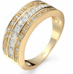  Exkluzív három kristálysoros gyűrű gold 51, 8 mm