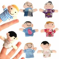 KIK Mascote Plush mascote degetul marionete familie 6pcs (KX9366)