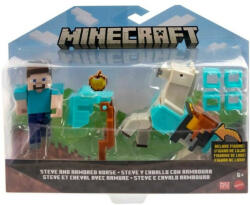 Mattel Minecraft: Steve és páncélozott ló figura (HDV39)