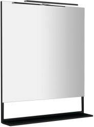 SAPHO Erupta tükör MDF polccal és LED világítással 80x80x12 cm, matt fekete ERU335 (ERU335)