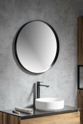 SAPHO Notion kerek tükör 60 cm, matt fekete kerettel NT600 (NT600)